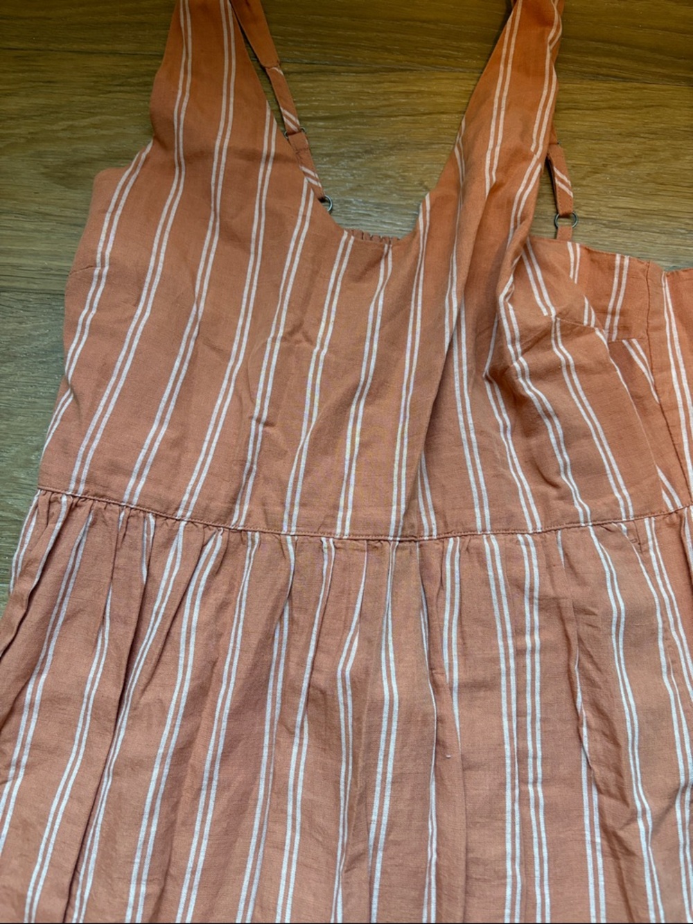 PACT | Linen Canopy Tank Dress Organic Cotton Fair Trade | Sz L Hermosa Stripe - Picture 3 of 7
